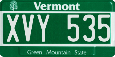 VT license plate XVY535