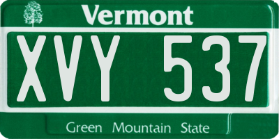 VT license plate XVY537