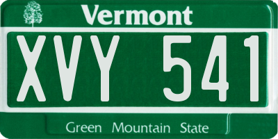 VT license plate XVY541