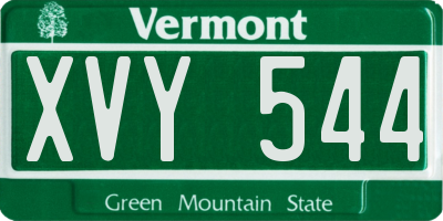VT license plate XVY544