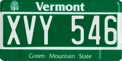 VT license plate XVY546