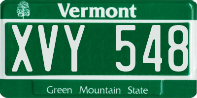 VT license plate XVY548