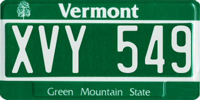VT license plate XVY549