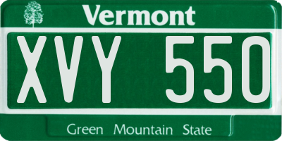 VT license plate XVY550