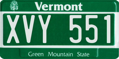 VT license plate XVY551