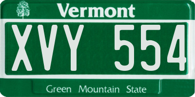 VT license plate XVY554