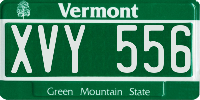 VT license plate XVY556