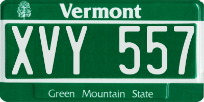 VT license plate XVY557