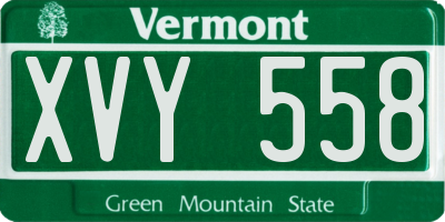 VT license plate XVY558
