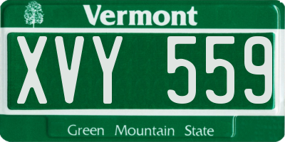 VT license plate XVY559
