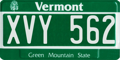 VT license plate XVY562