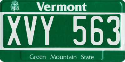 VT license plate XVY563