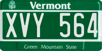 VT license plate XVY564