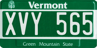 VT license plate XVY565