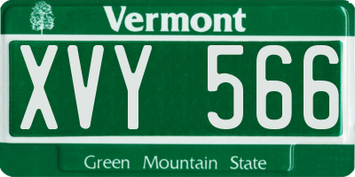 VT license plate XVY566