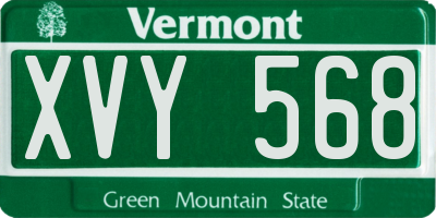 VT license plate XVY568