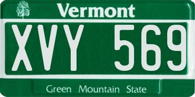 VT license plate XVY569