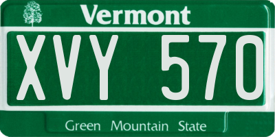 VT license plate XVY570