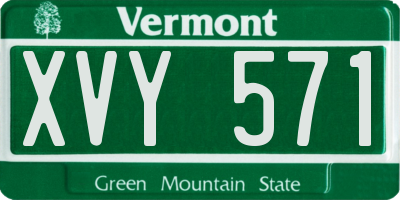 VT license plate XVY571
