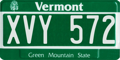 VT license plate XVY572