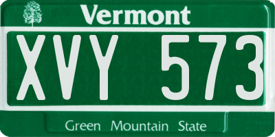 VT license plate XVY573
