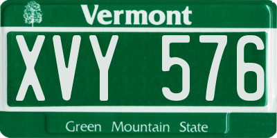 VT license plate XVY576