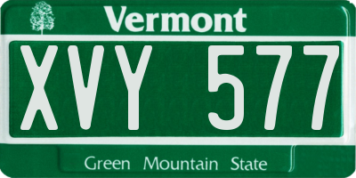 VT license plate XVY577