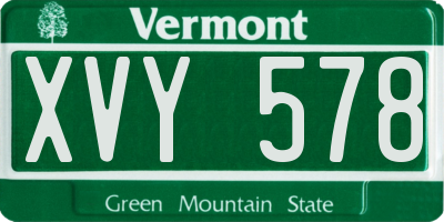 VT license plate XVY578
