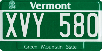 VT license plate XVY580