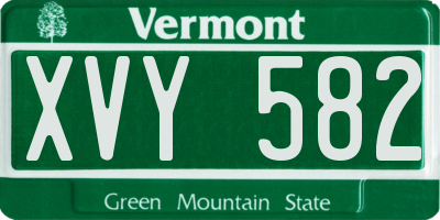 VT license plate XVY582