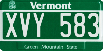 VT license plate XVY583