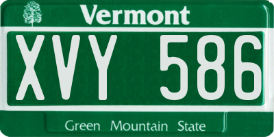 VT license plate XVY586