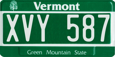 VT license plate XVY587
