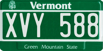 VT license plate XVY588