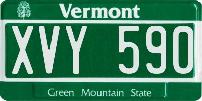 VT license plate XVY590