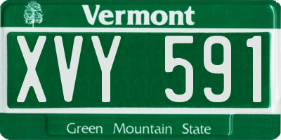 VT license plate XVY591