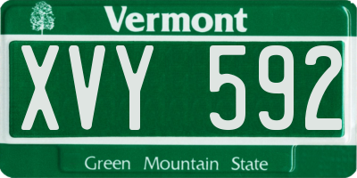 VT license plate XVY592