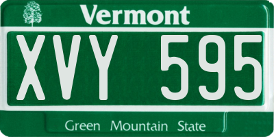 VT license plate XVY595