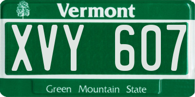 VT license plate XVY607