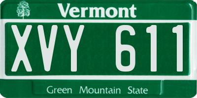 VT license plate XVY611