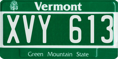 VT license plate XVY613
