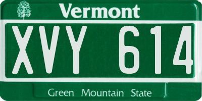 VT license plate XVY614