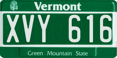 VT license plate XVY616