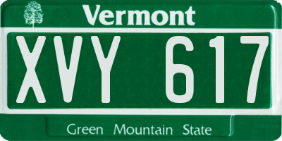 VT license plate XVY617