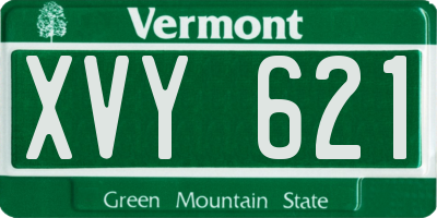 VT license plate XVY621