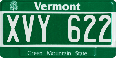 VT license plate XVY622