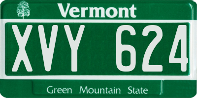 VT license plate XVY624