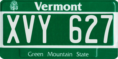 VT license plate XVY627