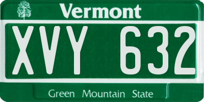 VT license plate XVY632