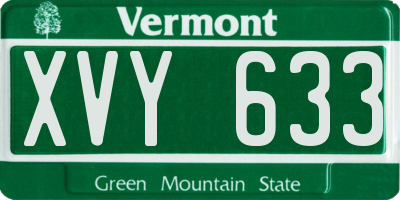 VT license plate XVY633
